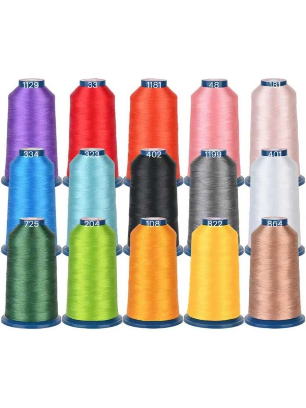 Vibrant 15 Color Embroidery Thread Set - 40WT Polyester, 4000M Spools